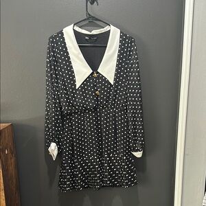 Zara Black Dress with White Collar